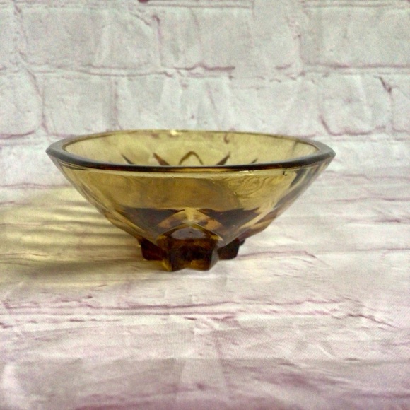 Vintage Amber Glass Relish Tray Candy Dish - Picture 6 of 10